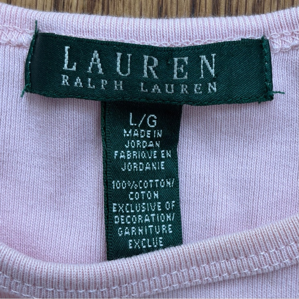 Ralph Lauren Light Pink Long Sleeve Tee - Picture 2 of 4